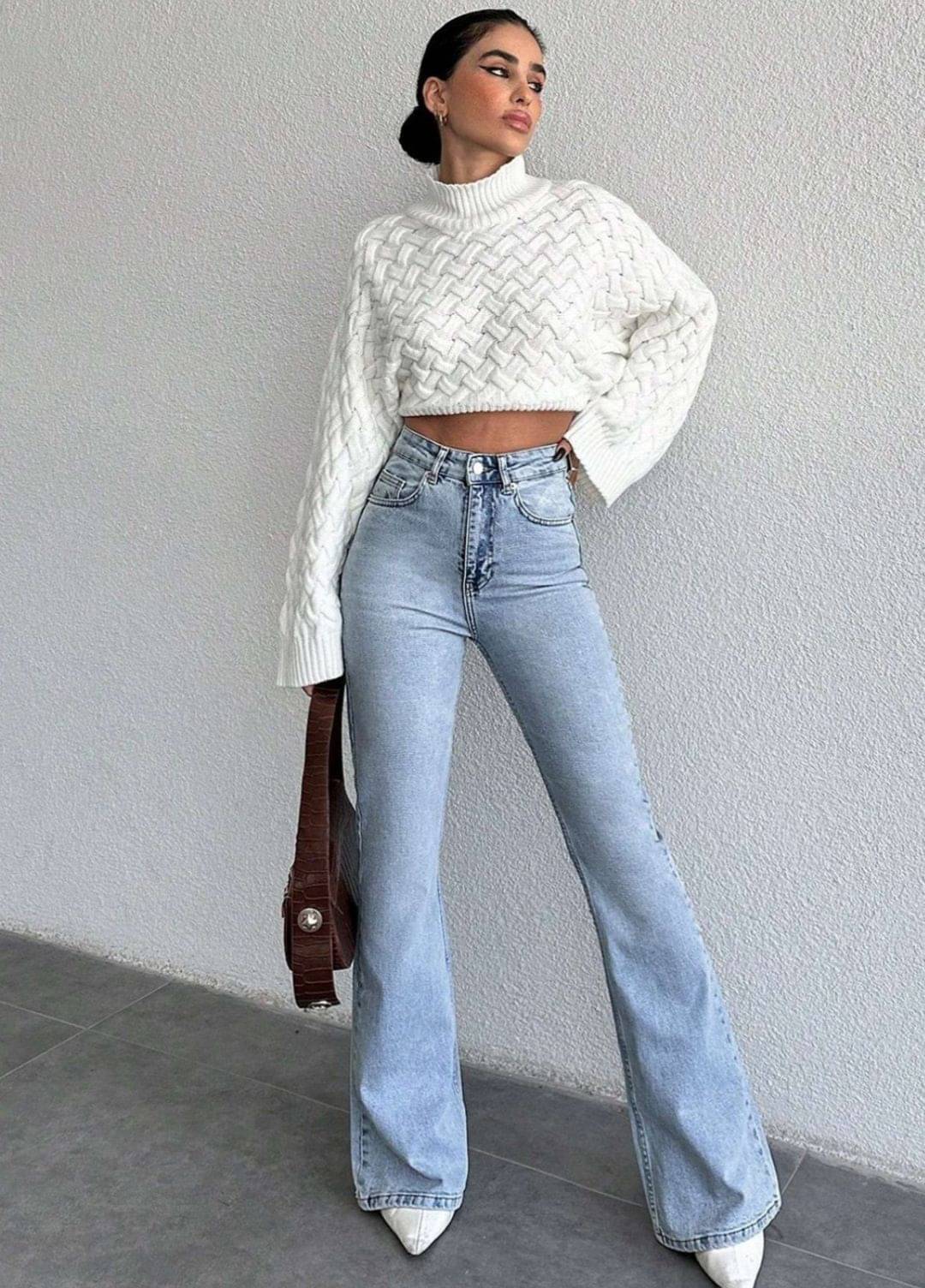     			9x denims Women's Wide Leg High-Rise Jeans ( Blue )