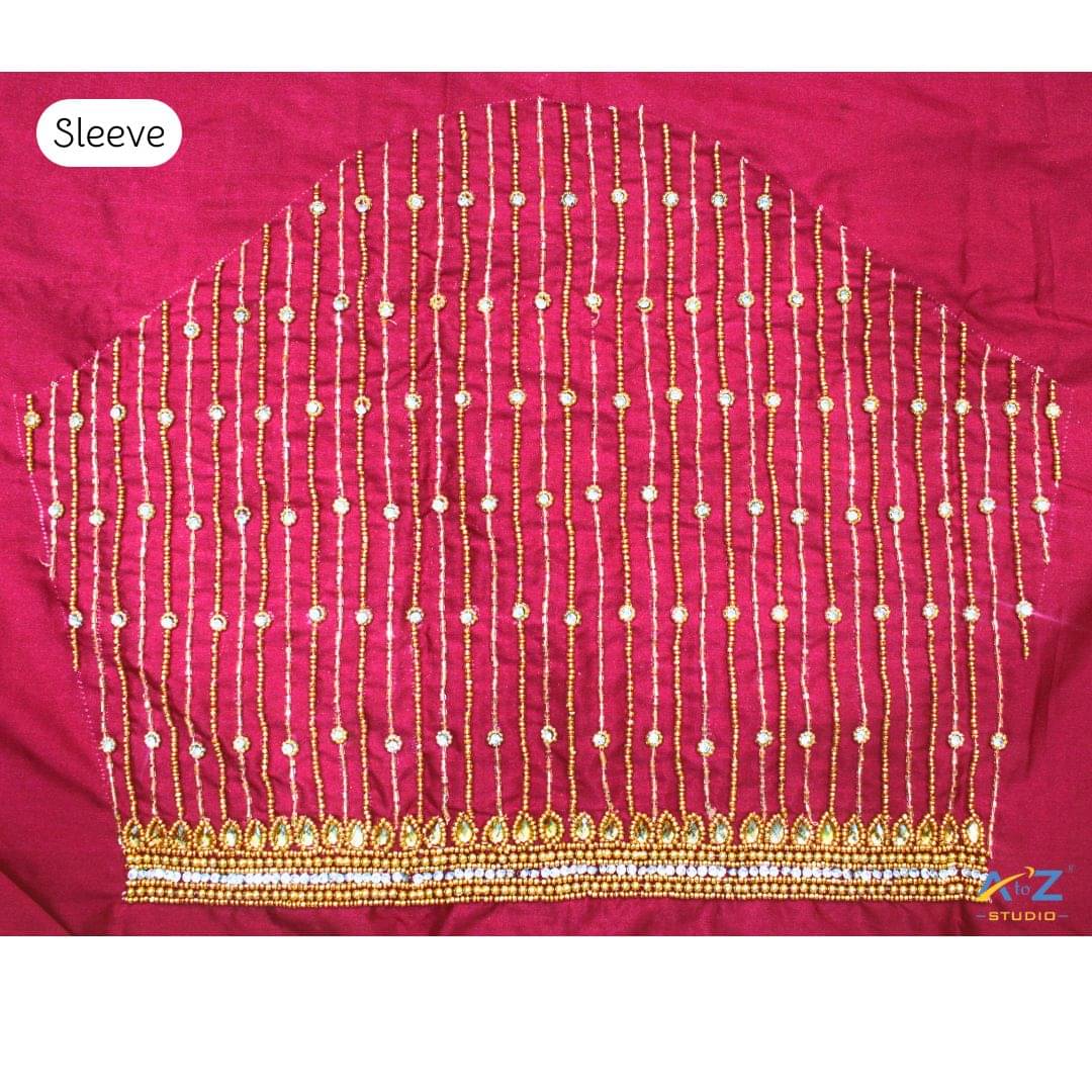    			A to Z Studio Silk Blend Unstitched Round Neck Women's Blouse ( Pink )