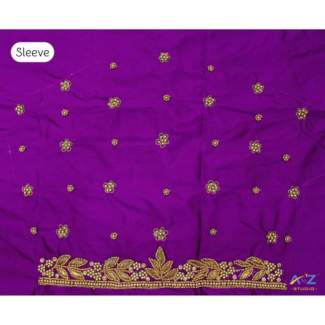     			A to Z Studio Silk Blend Unstitched Round Neck Women's Blouse ( Purple )