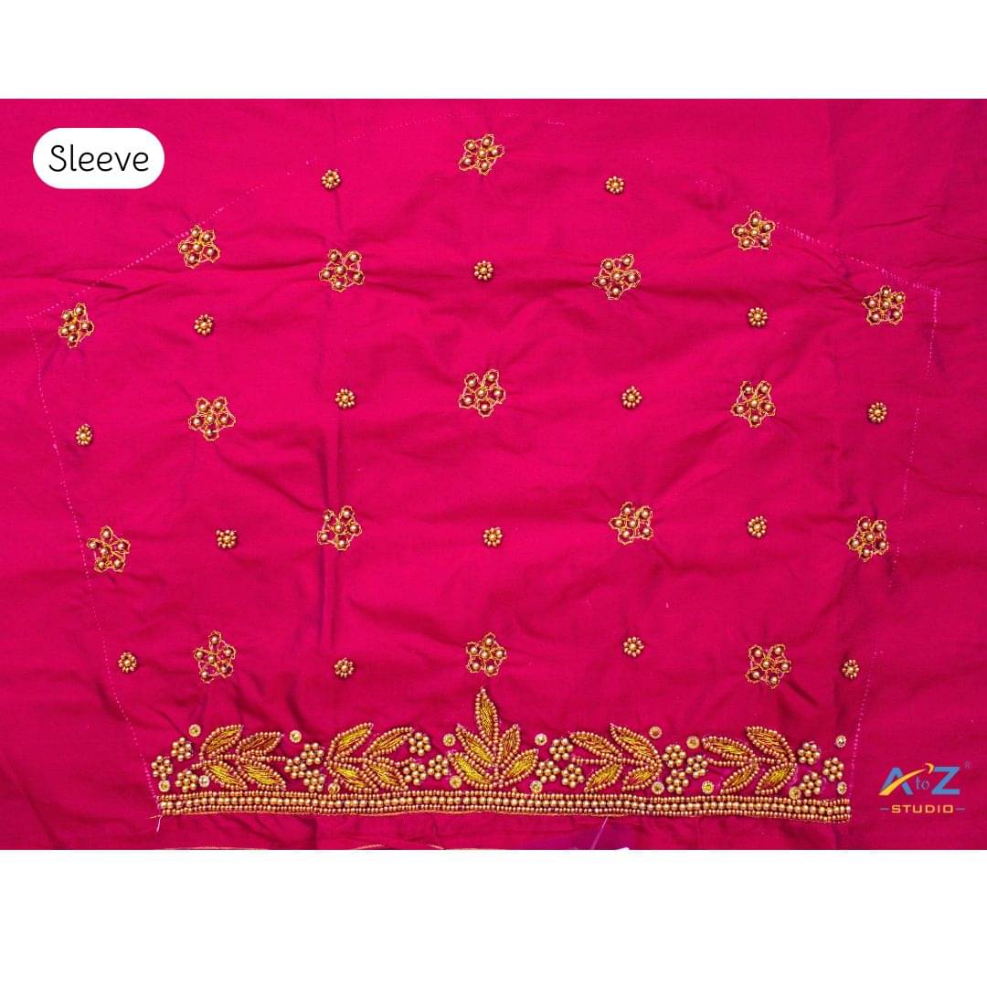     			A to Z Studio Silk Blend Unstitched Round Neck Women's Blouse ( Pink )