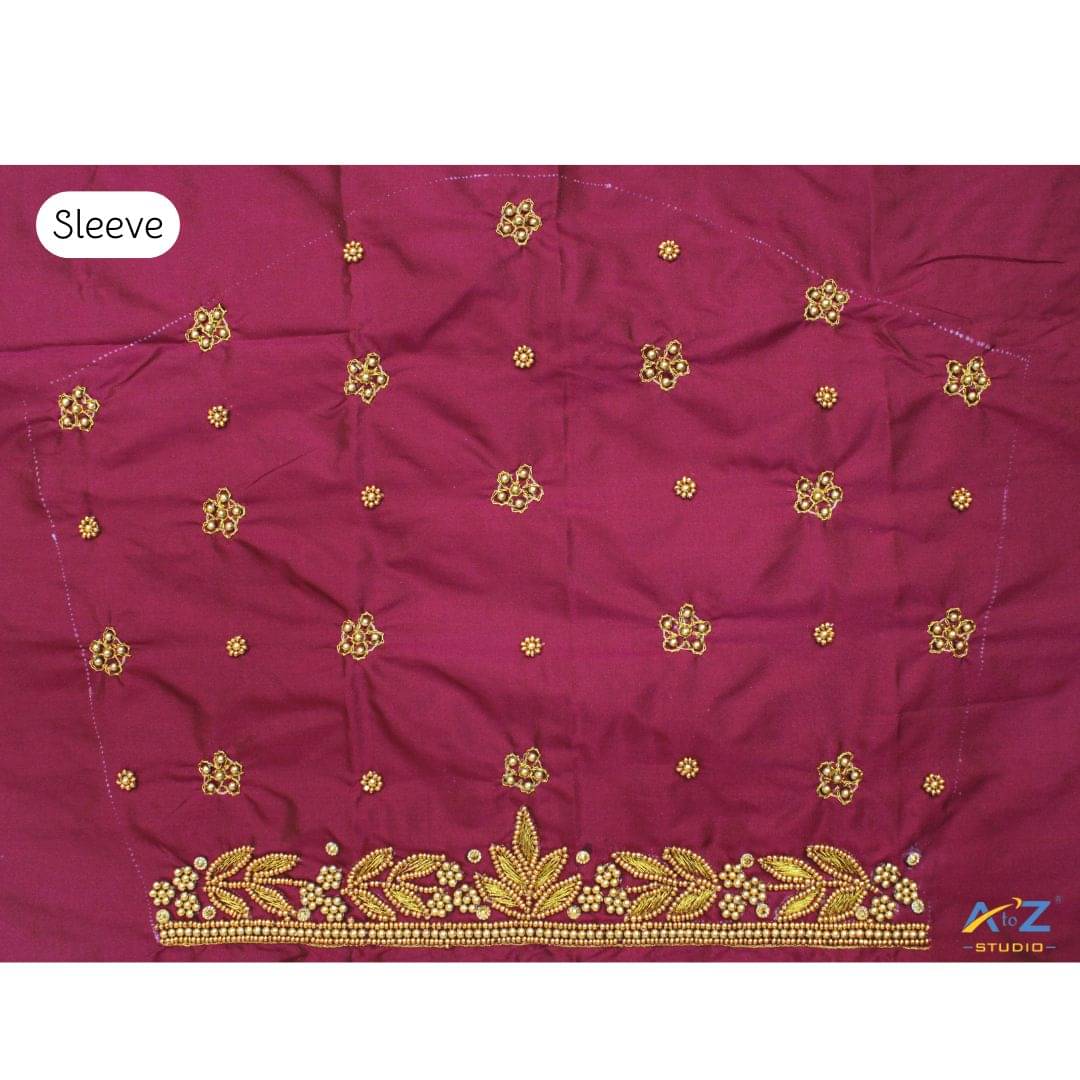     			A to Z Studio Silk Blend Unstitched Round Neck Women's Blouse ( Red )