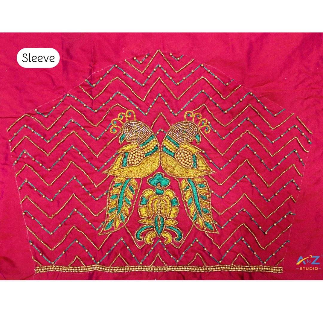     			A to Z Studio Silk Blend Unstitched Round Neck Women's Blouse ( Pink )