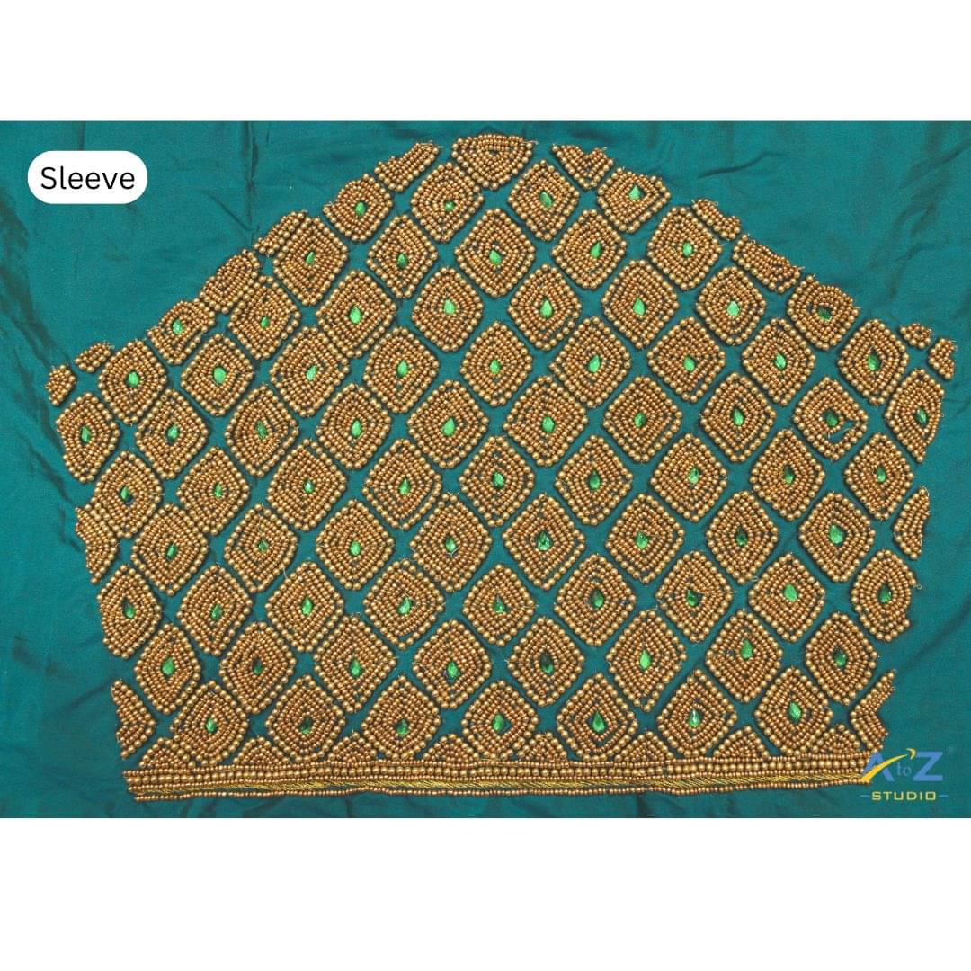     			A to Z Studio Silk Blend Unstitched Round Neck Women's Blouse ( Green )