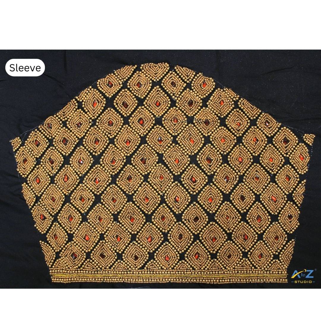     			A to Z Studio Silk Blend Unstitched Round Neck Women's Blouse ( Black )