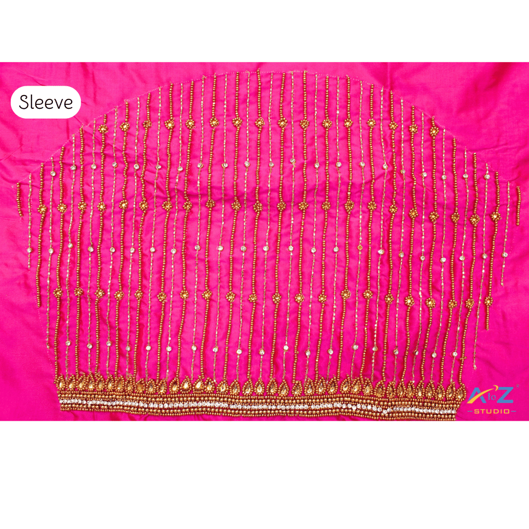     			A to Z Studio Silk Blend Unstitched Round Neck Women's Blouse ( Pink )