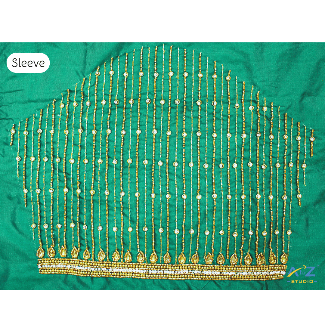     			A to Z Studio Silk Blend Unstitched Round Neck Women's Blouse ( Green )