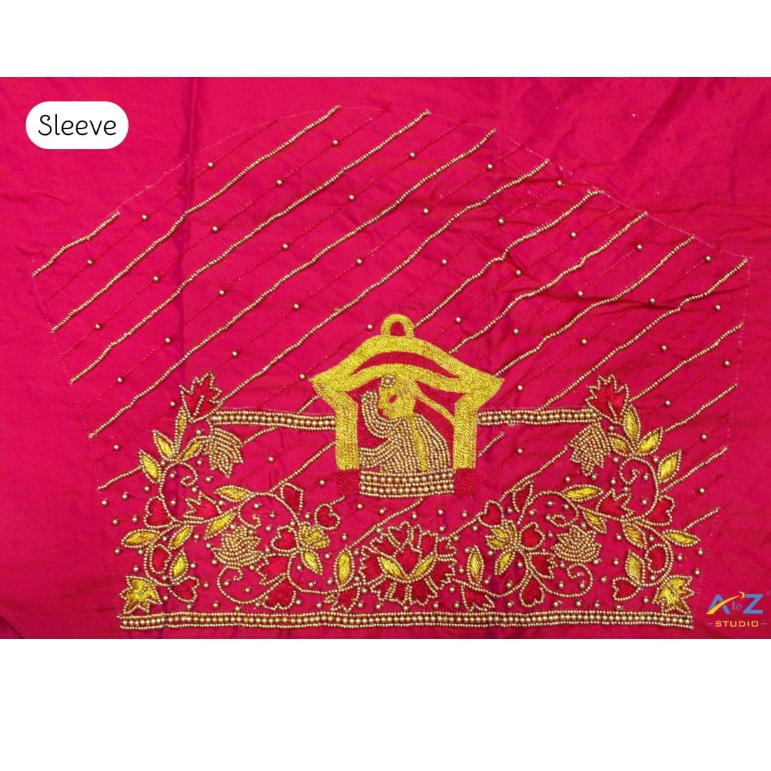     			A to Z Studio Silk Blend Unstitched Round Neck Women's Blouse ( Pink )