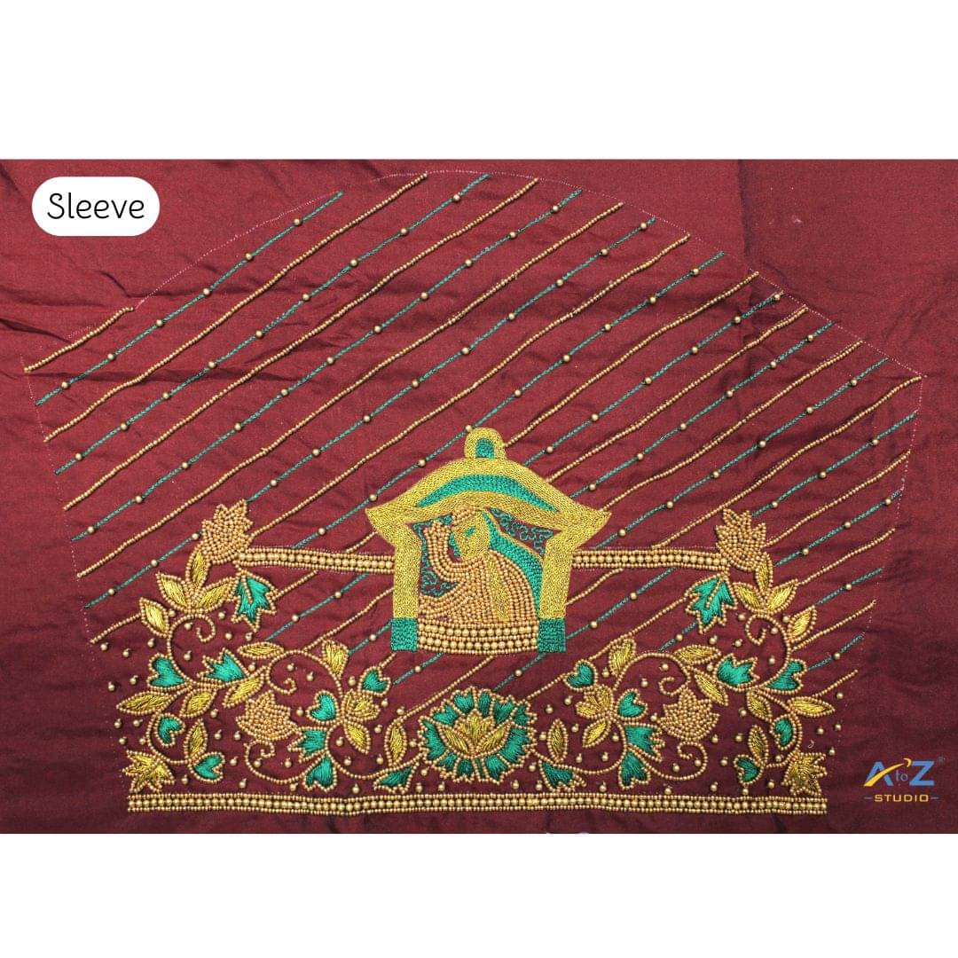     			A to Z Studio Silk Blend Unstitched Round Neck Women's Blouse ( Brown )
