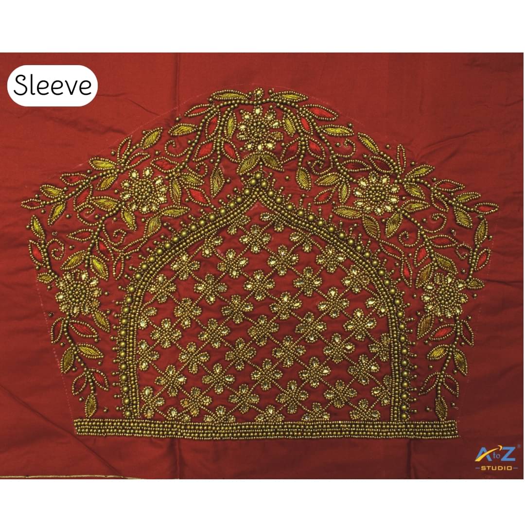     			A to Z Studio Silk Blend Unstitched Round Neck Women's Blouse ( Red )