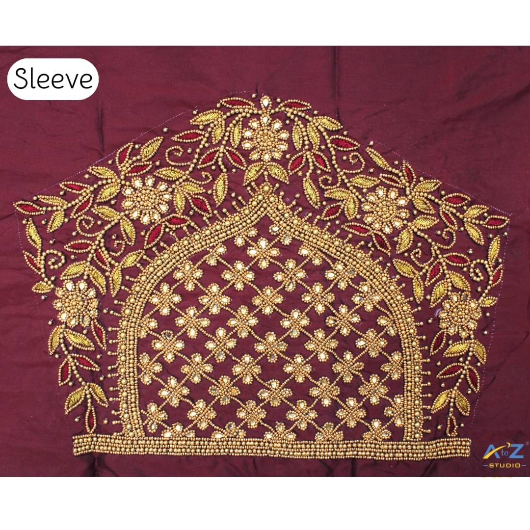     			A to Z Studio Silk Blend Unstitched Round Neck Women's Blouse ( Brown )
