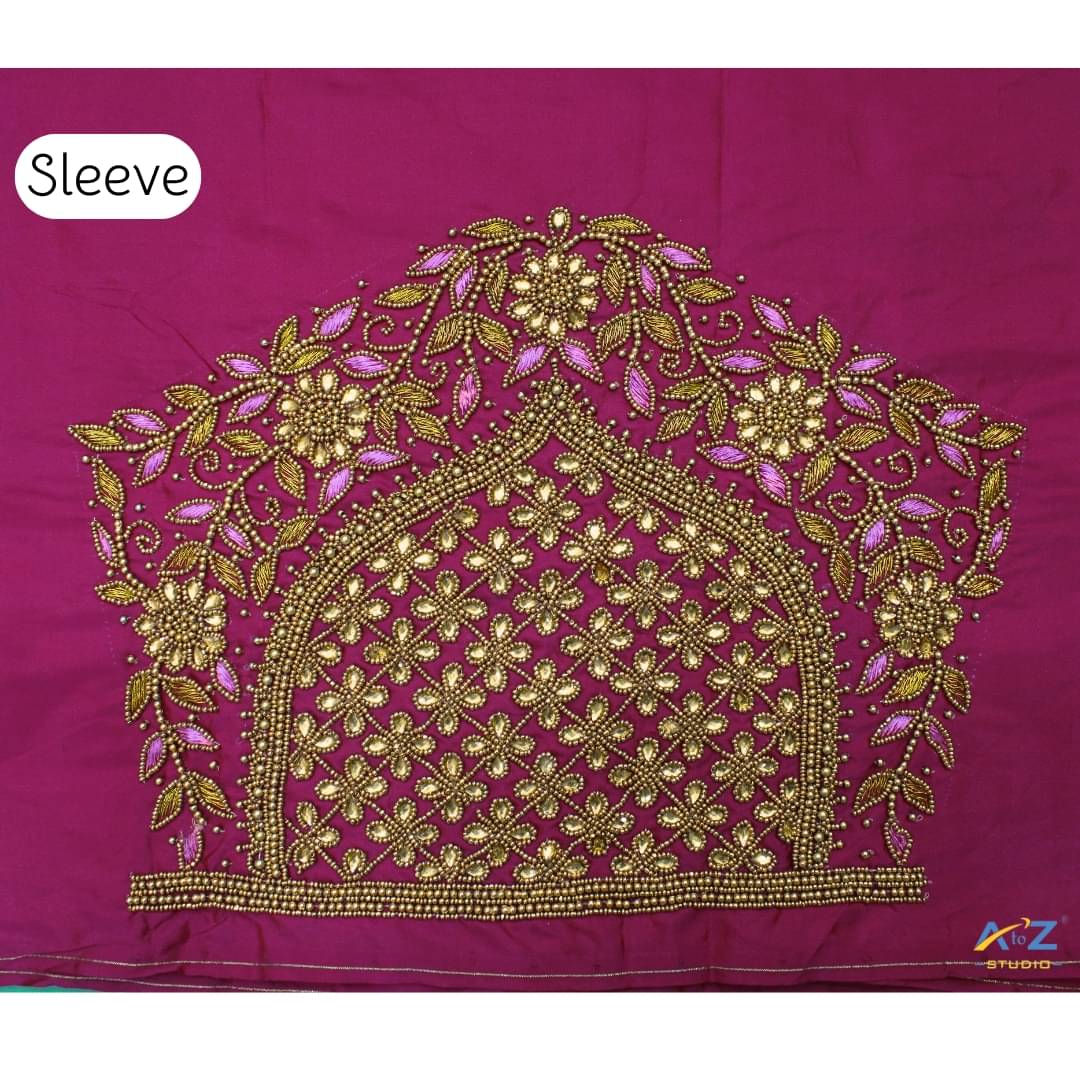     			A to Z Studio Silk Blend Unstitched Round Neck Women's Blouse ( Pink )