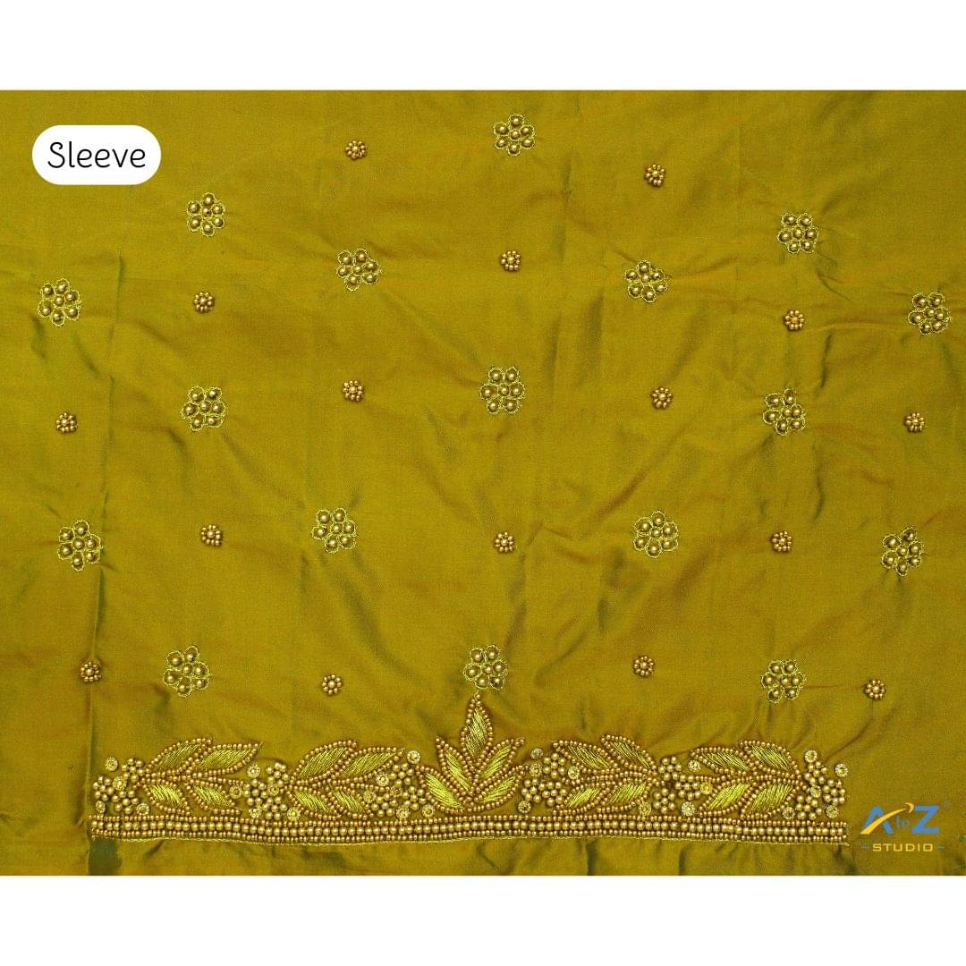     			A to Z Studio Silk Blend Unstitched Round Neck Women's Blouse ( Green )