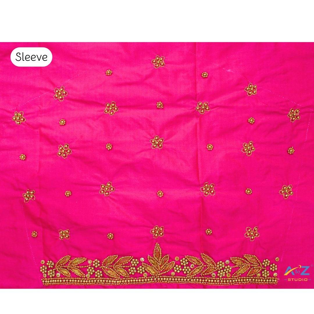     			A to Z Studio Silk Blend Unstitched Round Neck Women's Blouse ( Pink )