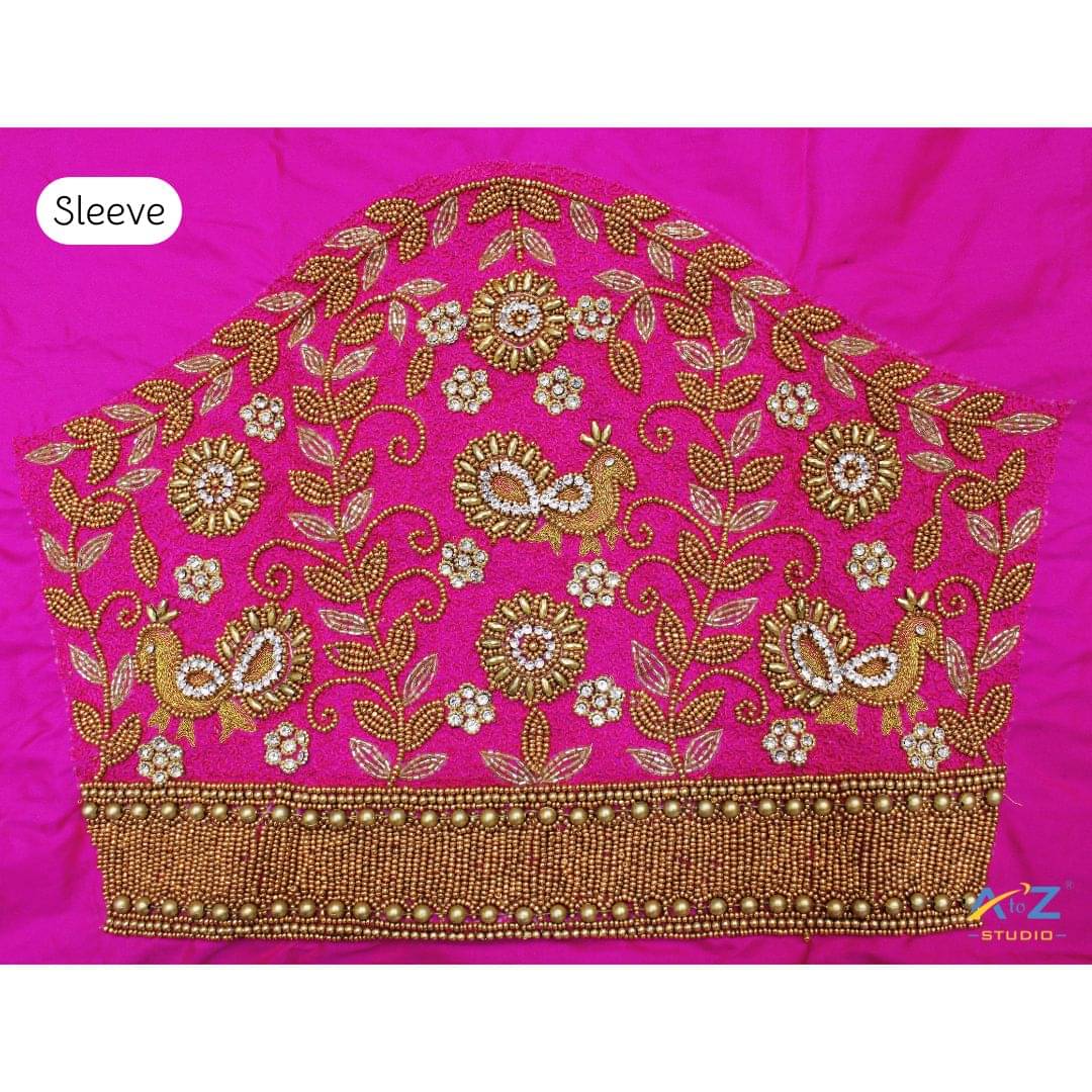     			A to Z Studio Silk Blend Unstitched Round Neck Women's Blouse ( Pink )
