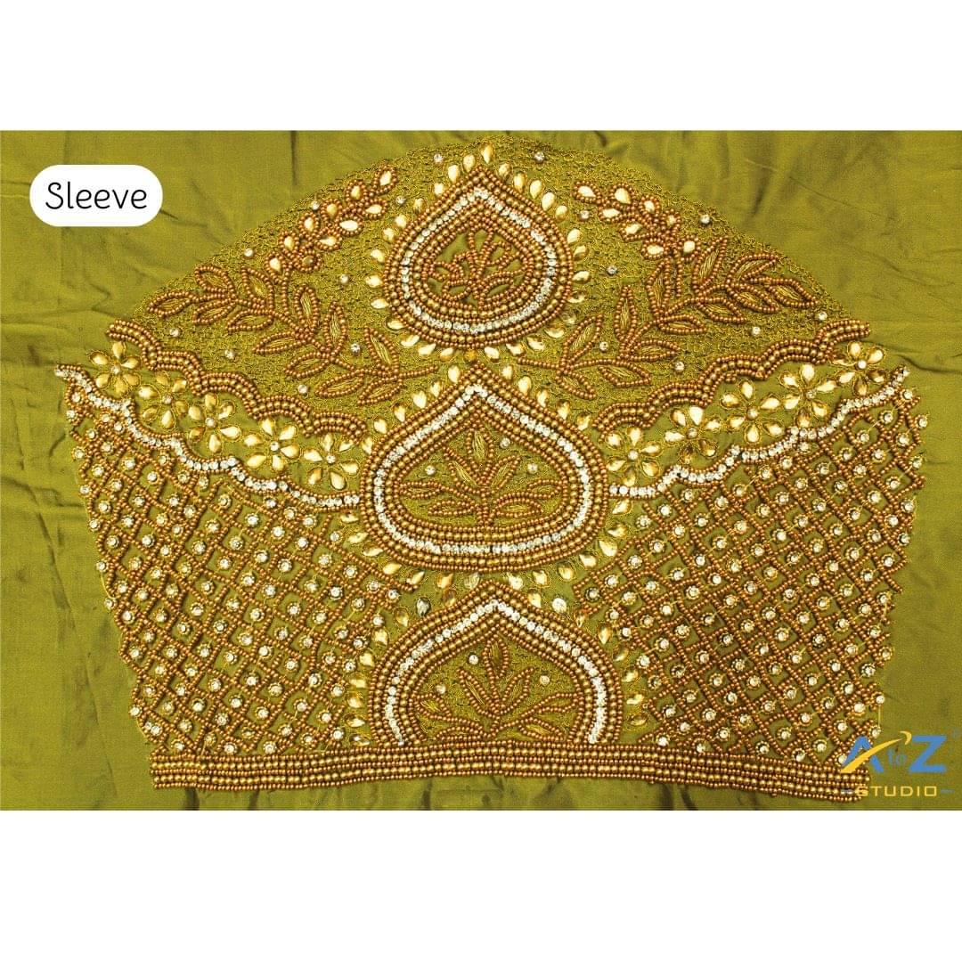     			A to Z Studio Silk Blend Unstitched Round Neck Women's Blouse ( Green )