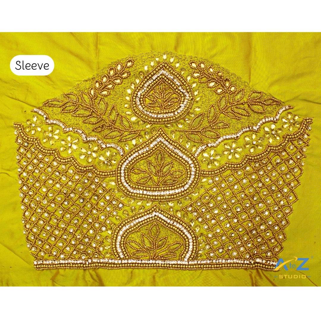     			A to Z Studio Silk Blend Unstitched Round Neck Women's Blouse ( Green )