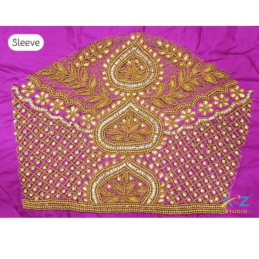     			A to Z Studio Silk Blend Unstitched Round Neck Women's Blouse ( Purple )