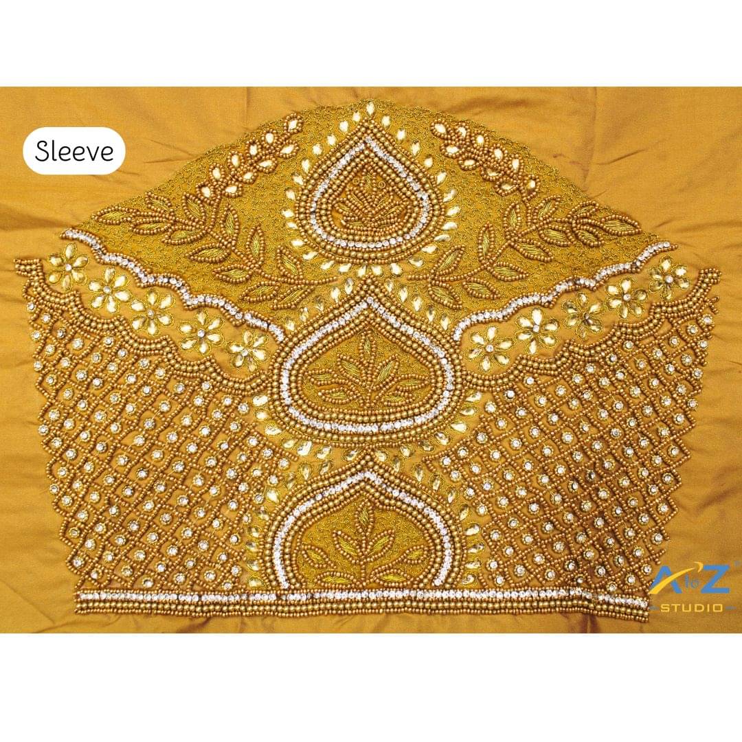     			A to Z Studio Silk Blend Unstitched Round Neck Women's Blouse ( Brown )
