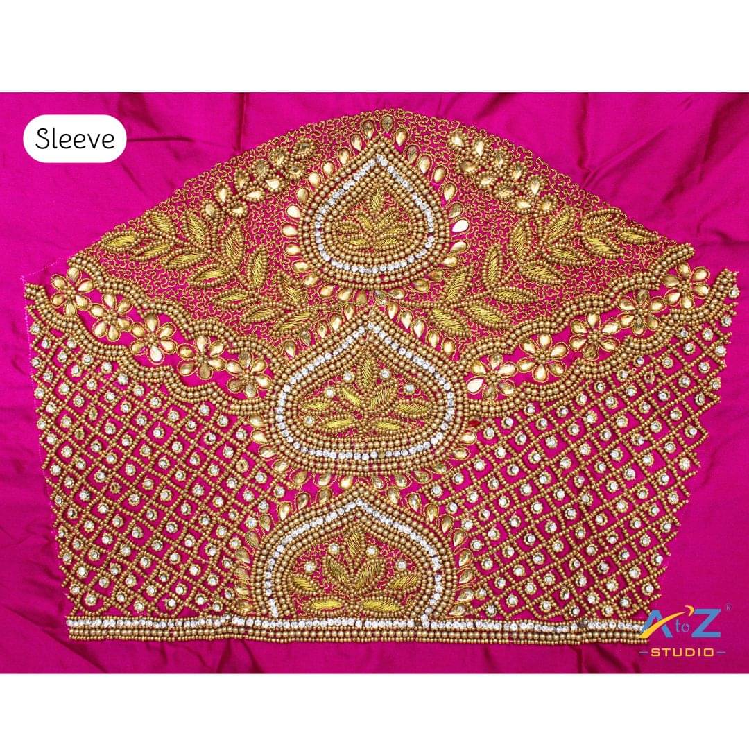     			A to Z Studio Silk Blend Unstitched Round Neck Women's Blouse ( Pink )