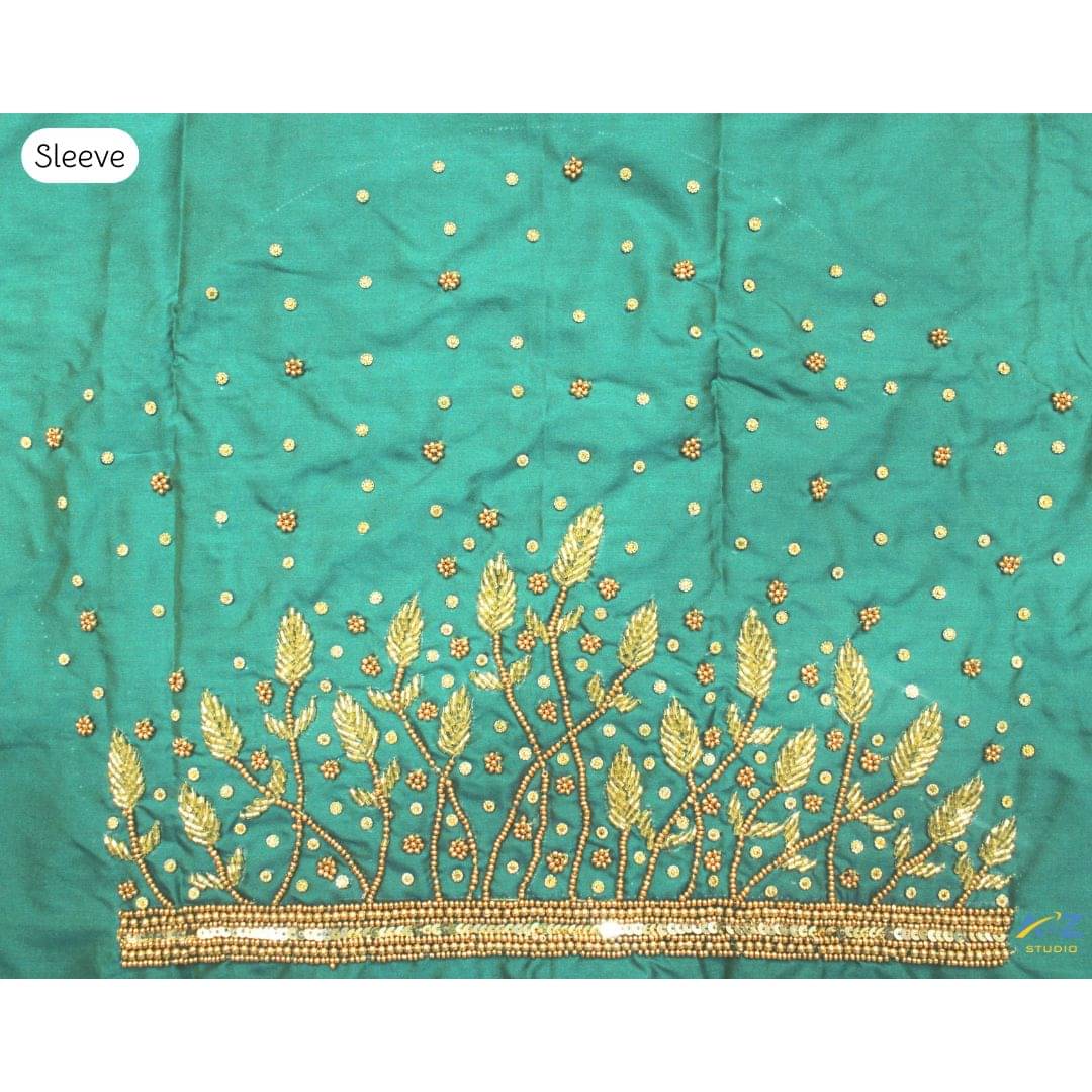     			A to Z Studio Silk Blend Unstitched Round Neck Women's Blouse ( Green )