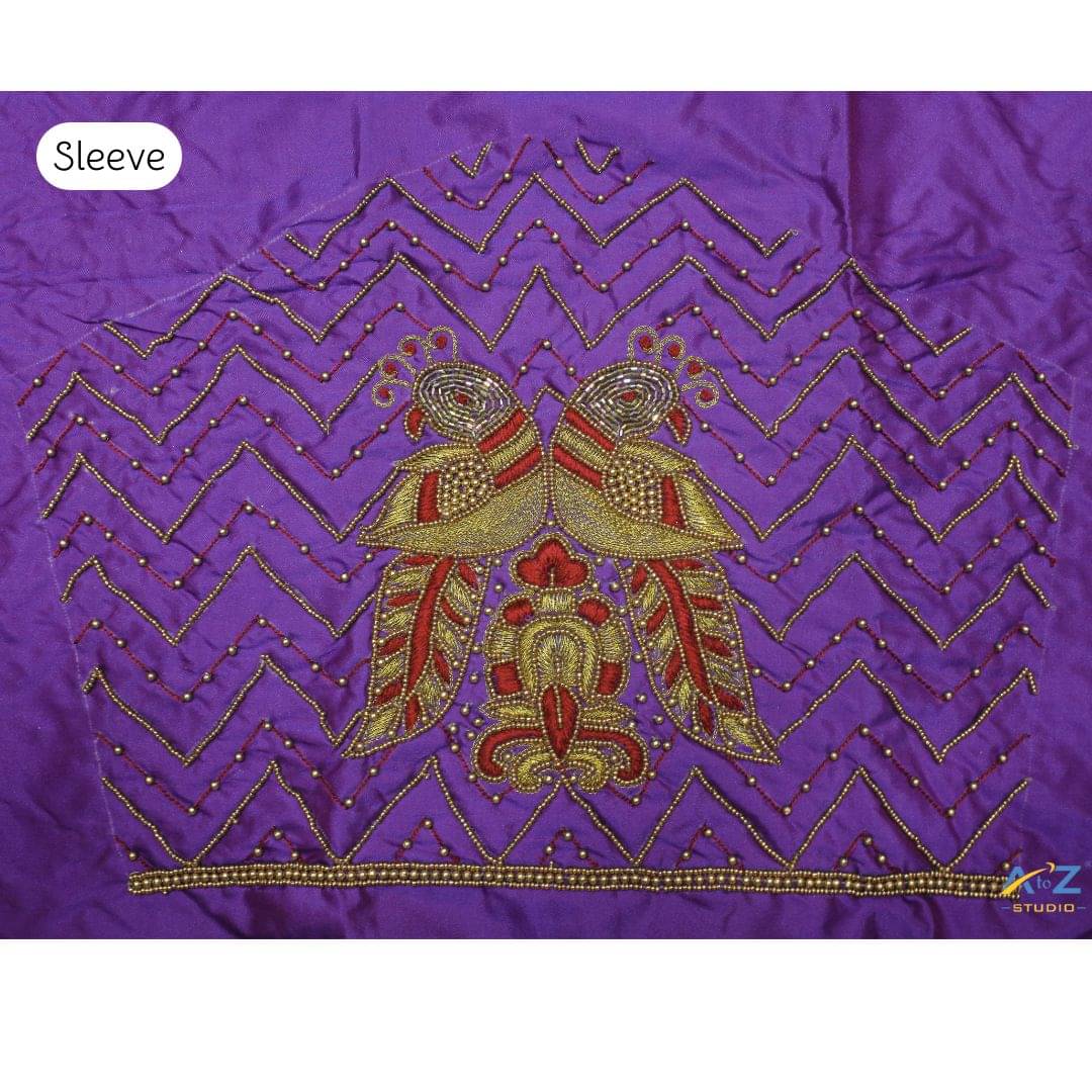     			A to Z Studio Silk Blend Unstitched Round Neck Women's Blouse ( Purple )