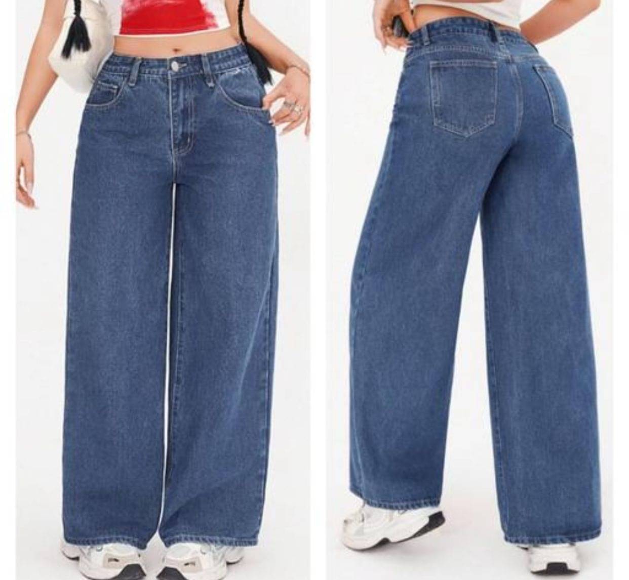     			AD Fashion Women's Baggy Fit High-Rise Jeans ( Dark Blue )