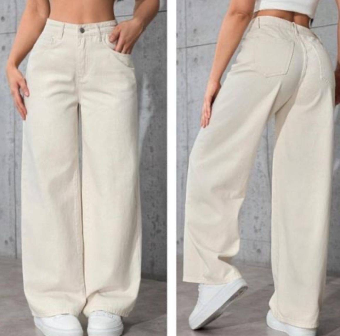     			AD Fashion Women's Baggy Fit High-Rise Jeans ( Cream )