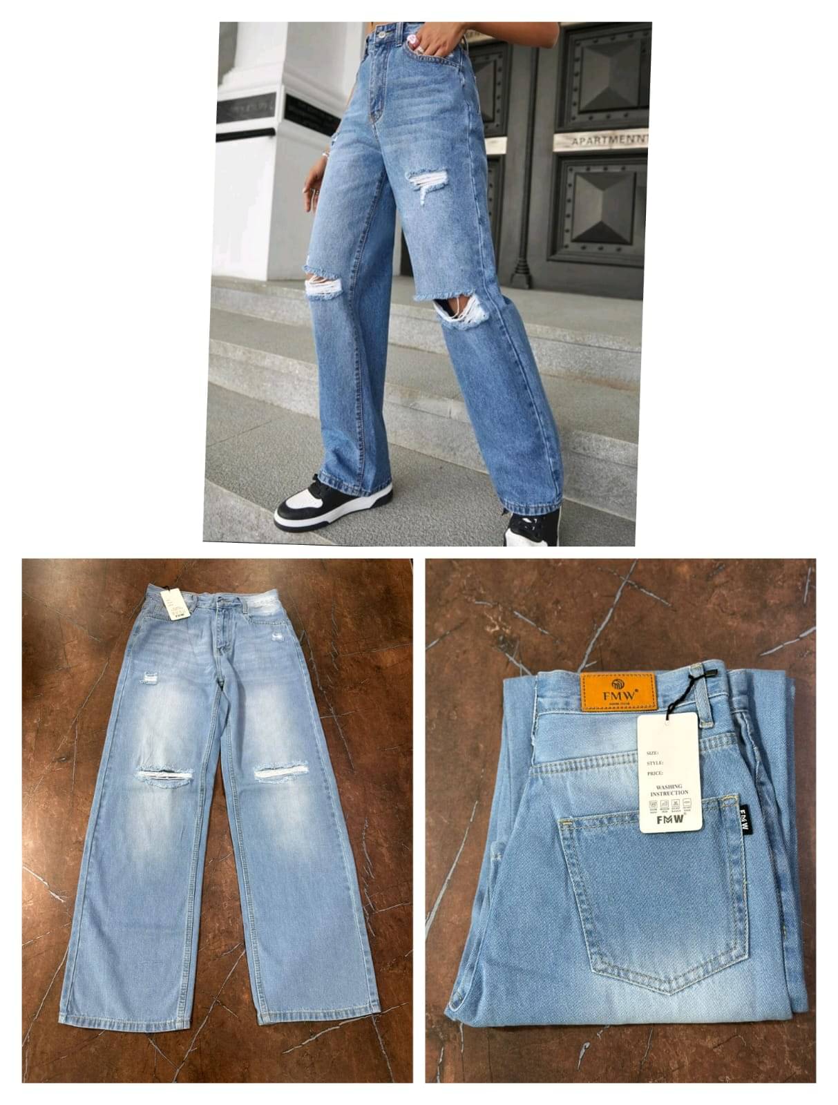     			AD Fashion Women's Baggy Fit High-Rise Jeans ( Blue )