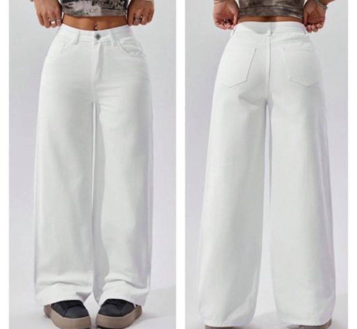     			AD Fashion Women's Baggy Fit High-Rise Jeans ( White )