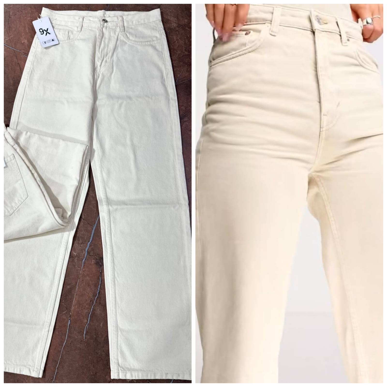     			AD Fashion Women's Baggy Fit High-Rise Jeans ( Cream )