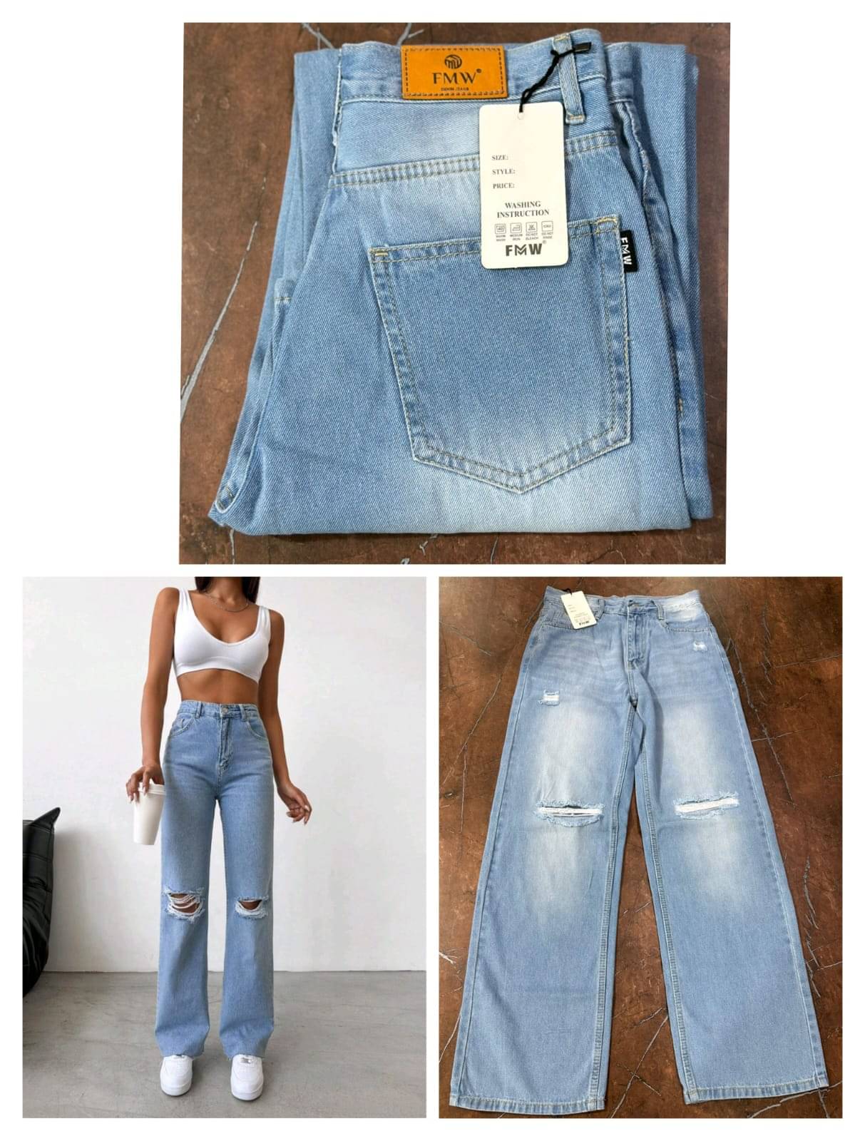     			AD Fashion Women's Baggy Fit High-Rise Jeans ( Blue )