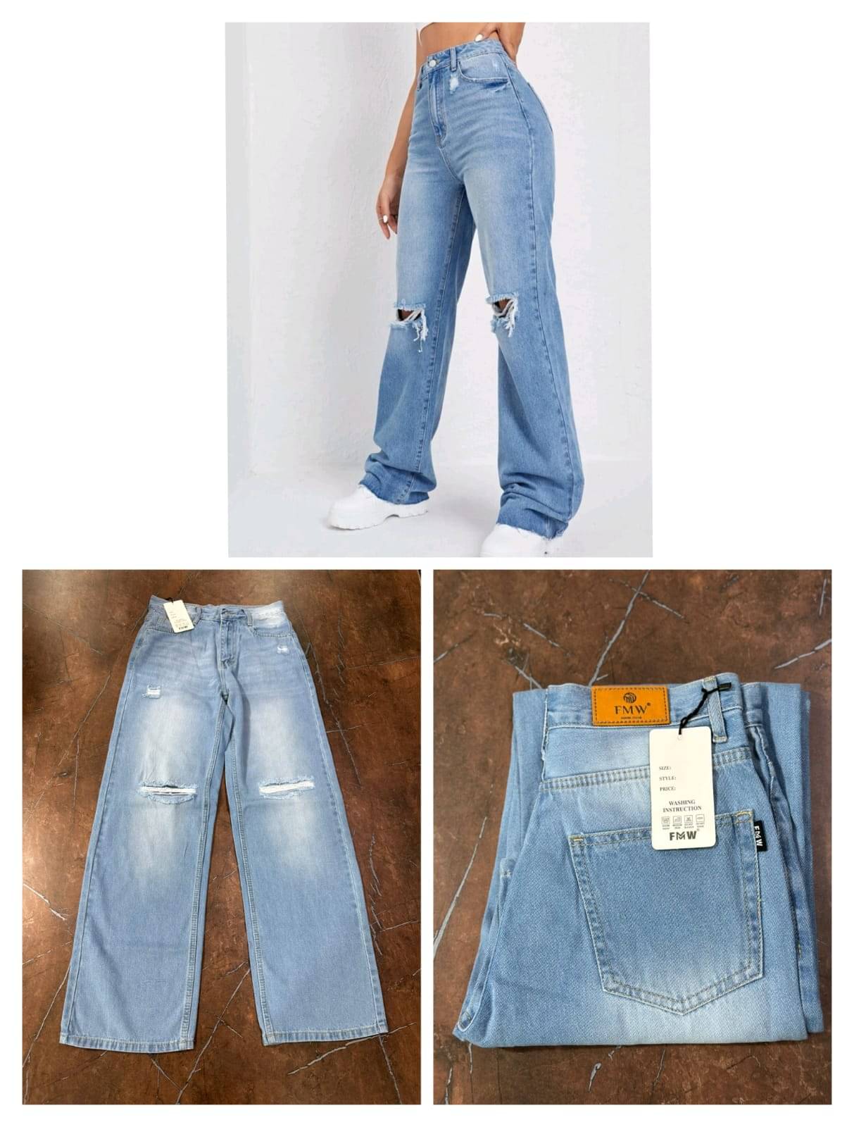     			AD Fashion Women's Baggy Fit High-Rise Jeans ( Blue )