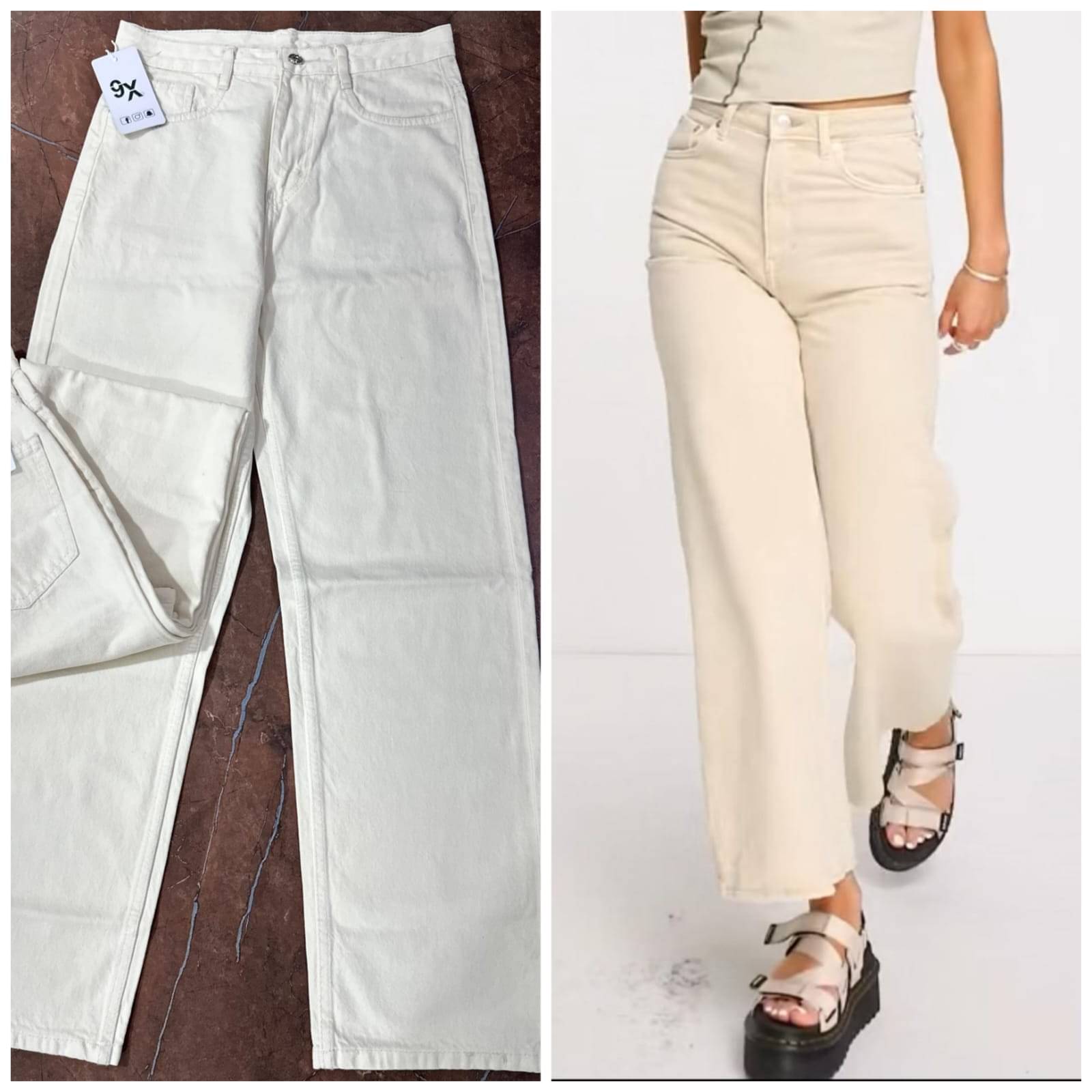     			AD Fashion Women's Baggy Fit High-Rise Jeans ( Cream )