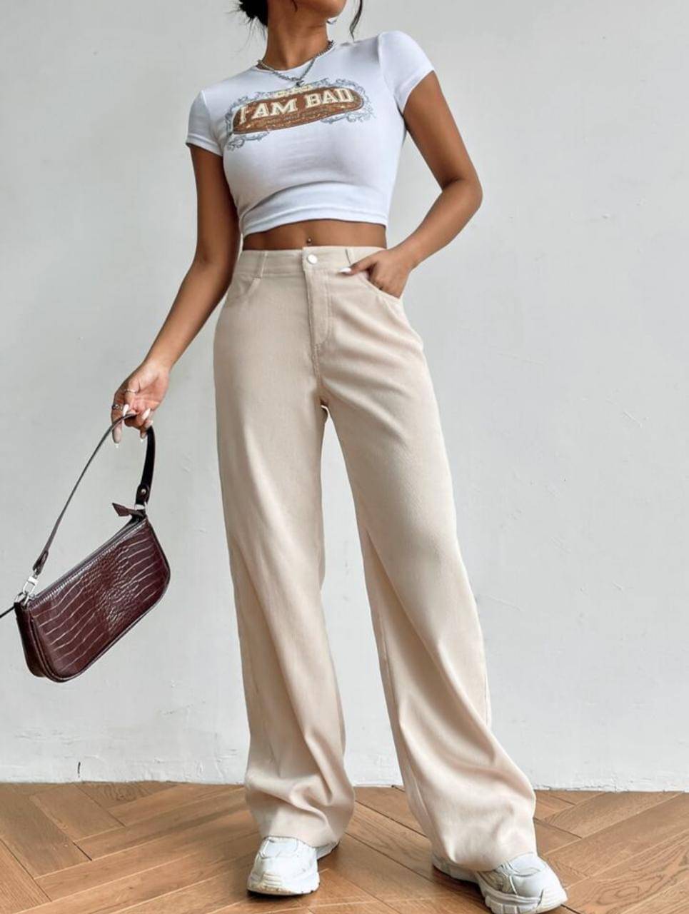     			AD Fashion Women's Baggy Fit High-Rise Jeans ( Cream )