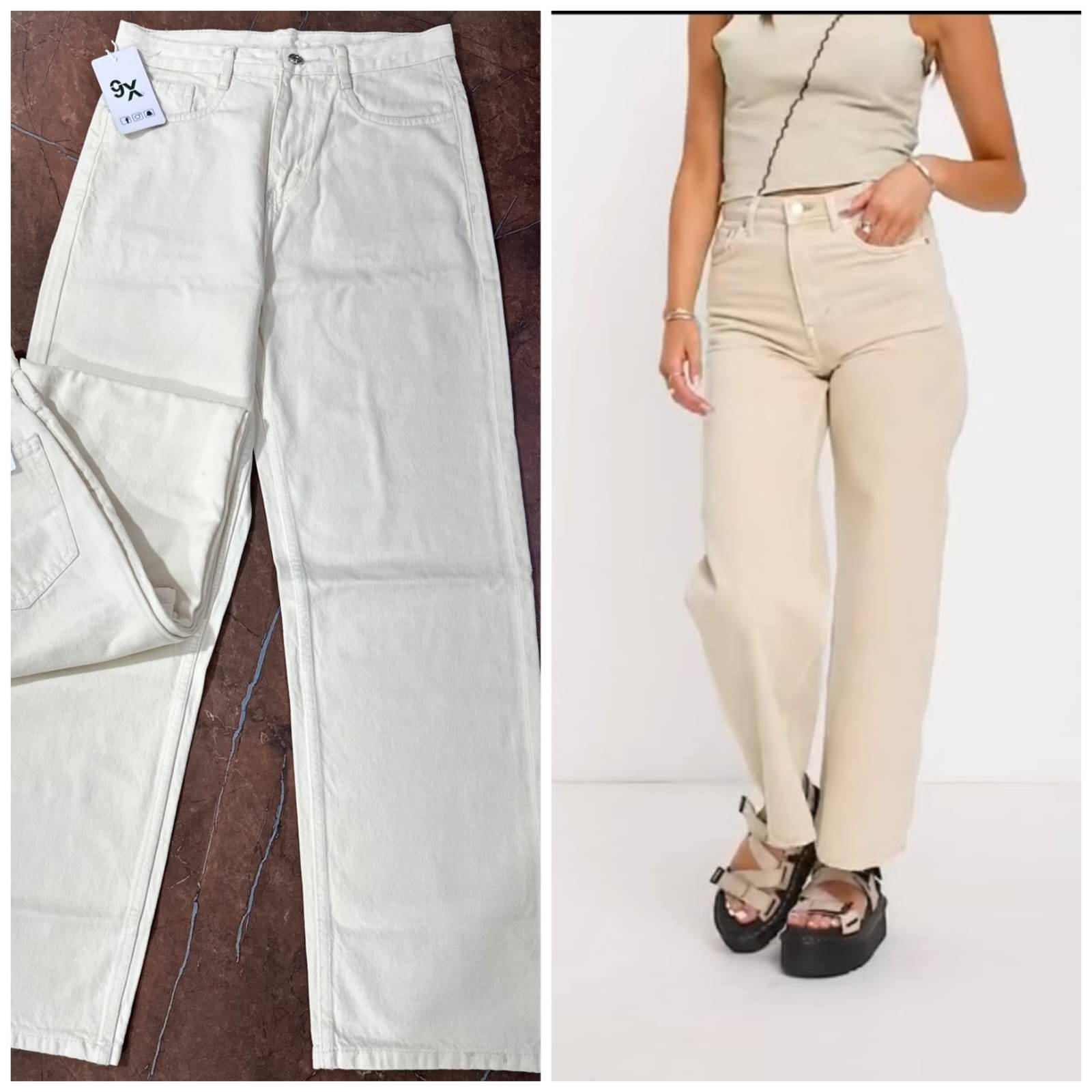     			AD Fashion Women's Baggy Fit High-Rise Jeans ( Cream )