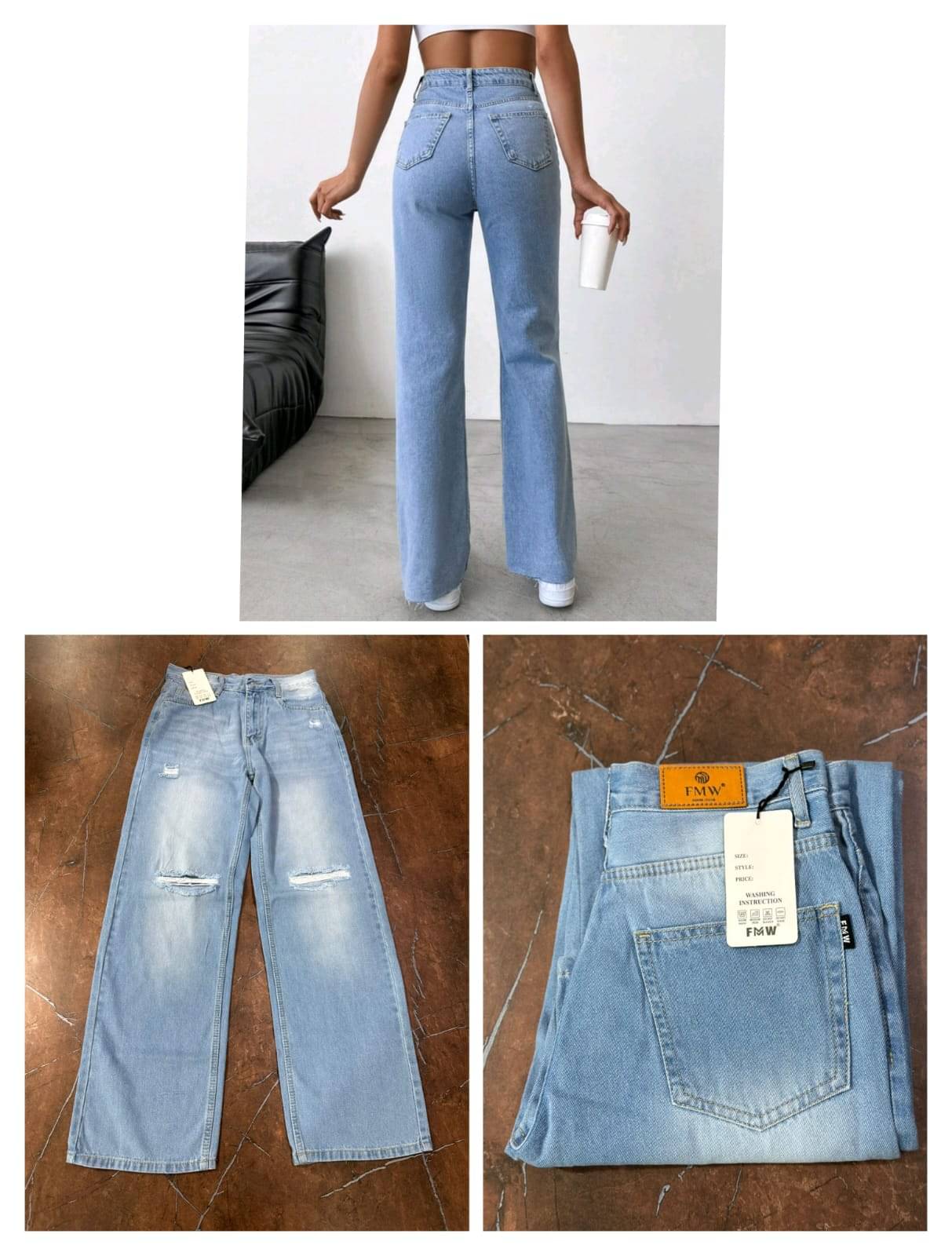     			AD Fashion Women's Baggy Fit High-Rise Jeans ( Blue )