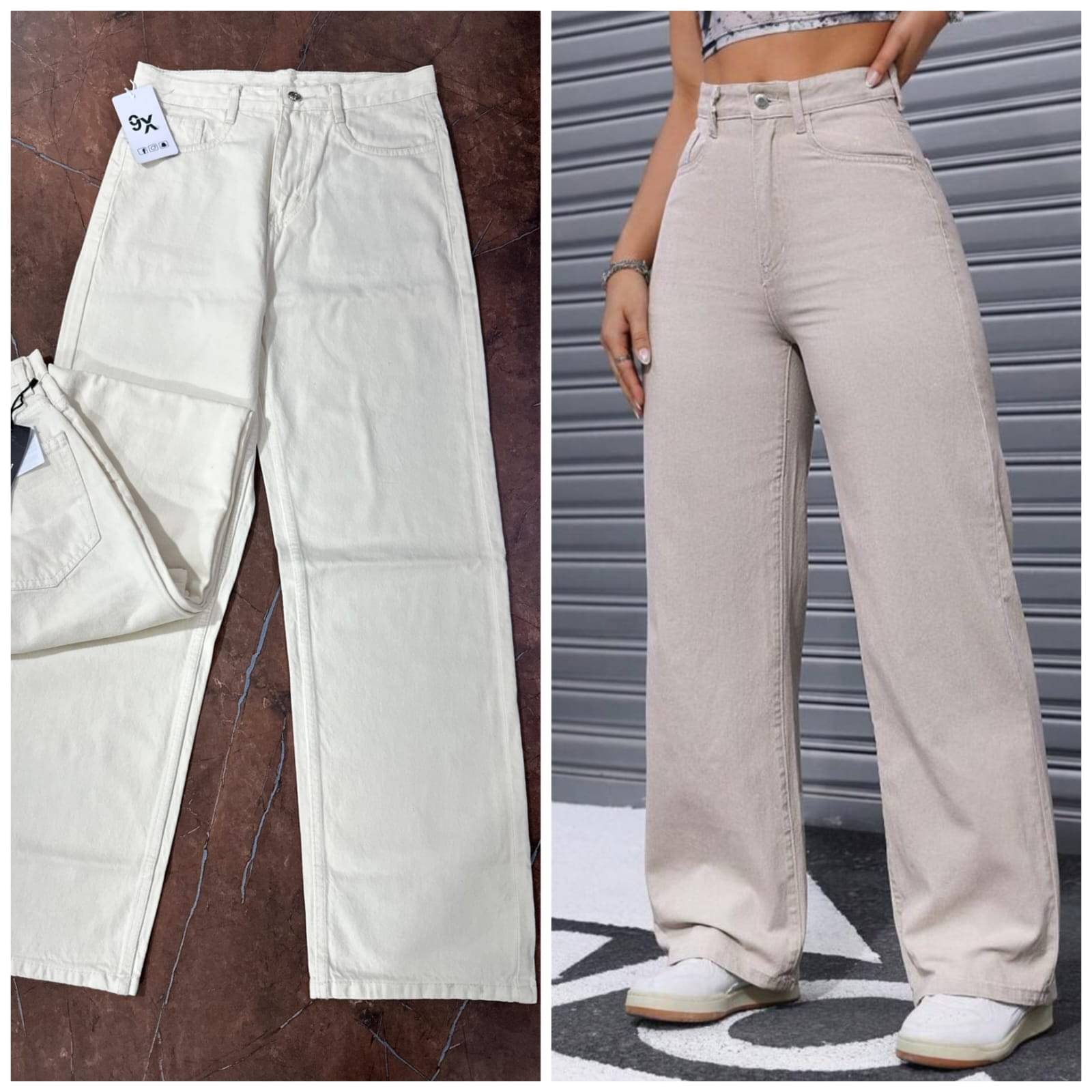     			AD Fashion Women's Baggy Fit High-Rise Jeans ( Cream )