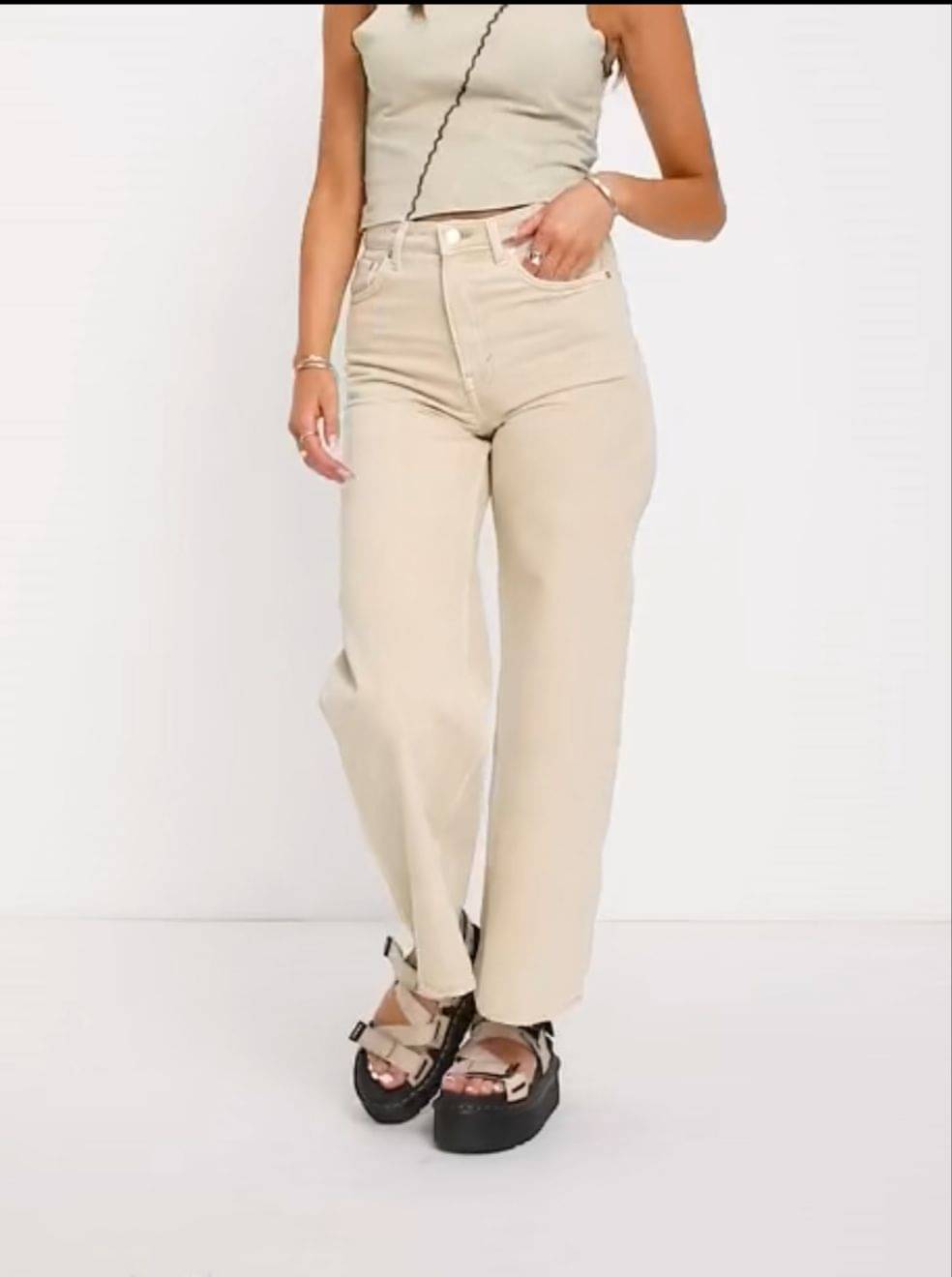     			AD Fashion Women's Baggy Fit High-Rise Jeans ( Cream )