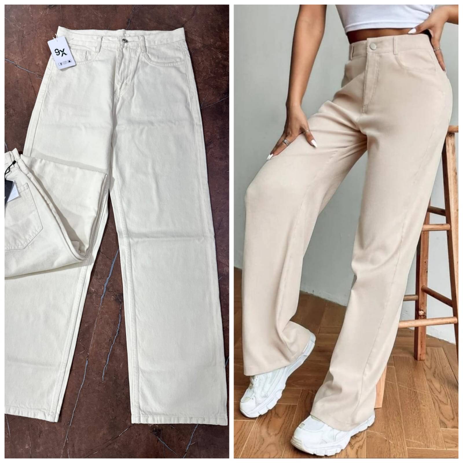     			AD Fashion Women's Baggy Fit High-Rise Jeans ( Cream )