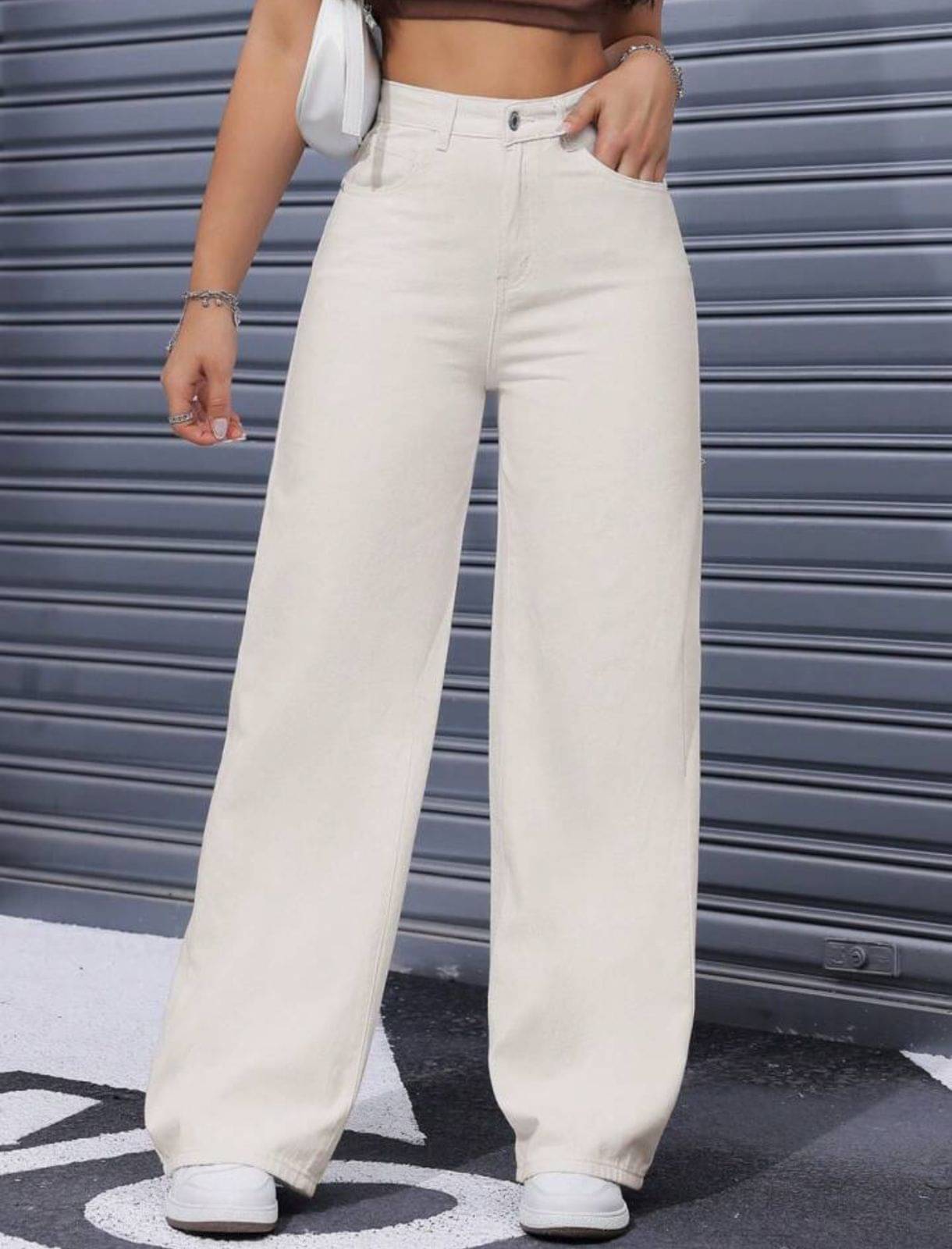     			AD Fashion Women's Baggy Fit High-Rise Jeans ( Cream )