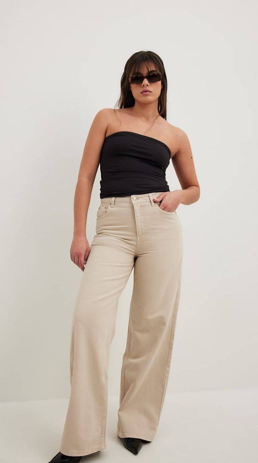     			AD Fashion Women's Baggy Fit High-Rise Jeans ( Cream )