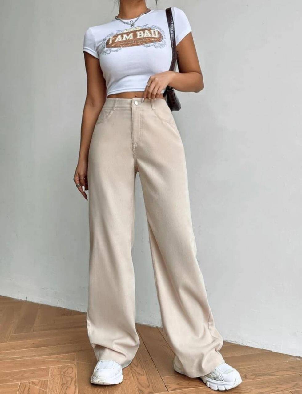     			AD Fashion Women's Baggy Fit High-Rise Jeans ( Cream )