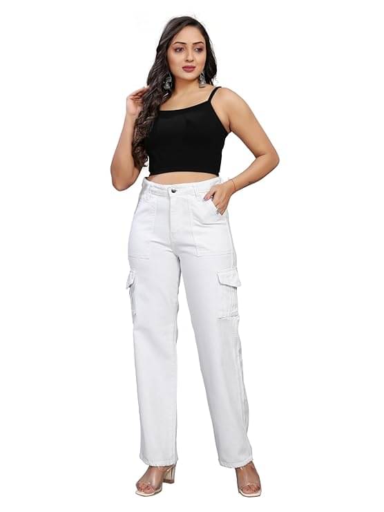     			AD Fashion Women's Regular Fit High-Rise Jeans ( White )