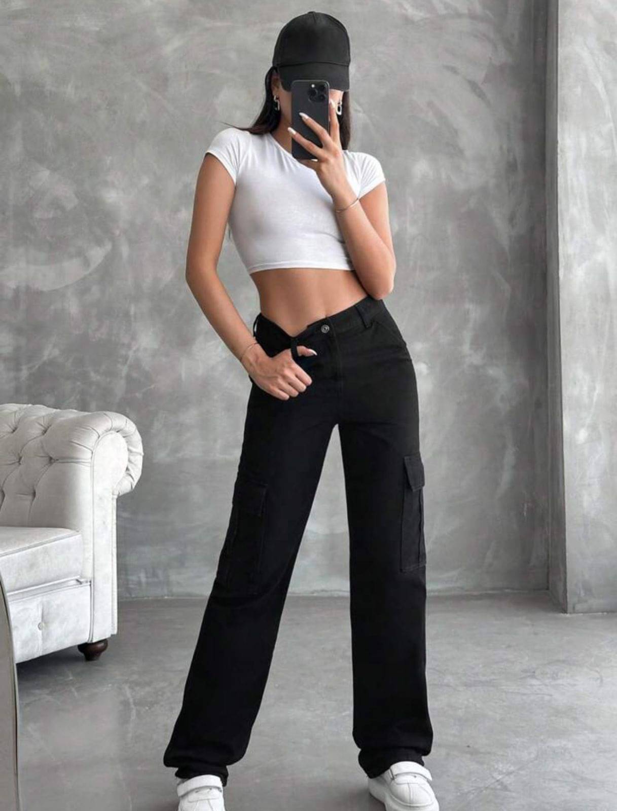     			AD Fashion Women's Relaxed Fit High-Rise Jeans ( Black )