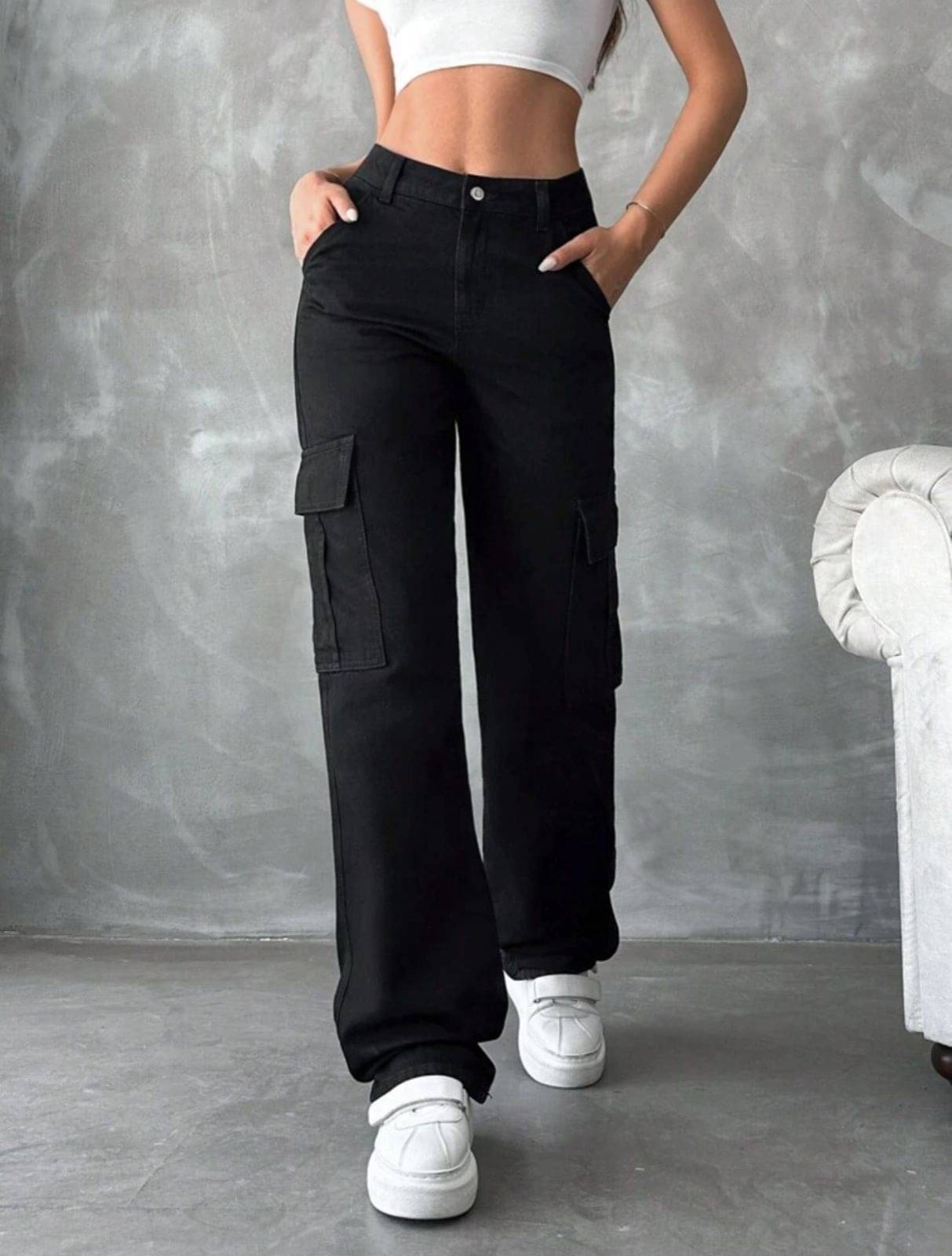     			AD Fashion Women's Relaxed Fit High-Rise Jeans ( Black )