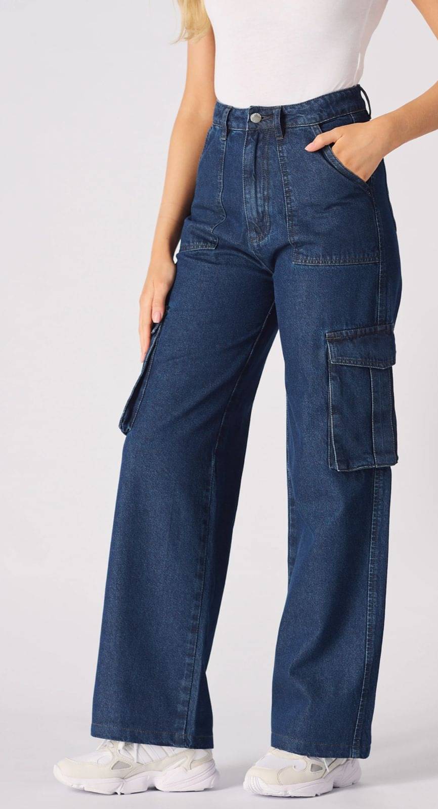     			AD Fashion Women's Relaxed Fit High-Rise Jeans ( Dark Blue )