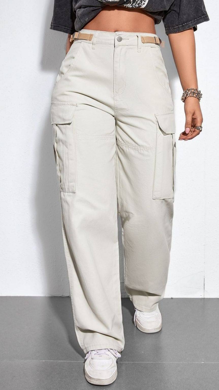     			AD Fashion Women's Relaxed Fit High-Rise Jeans ( Cream )