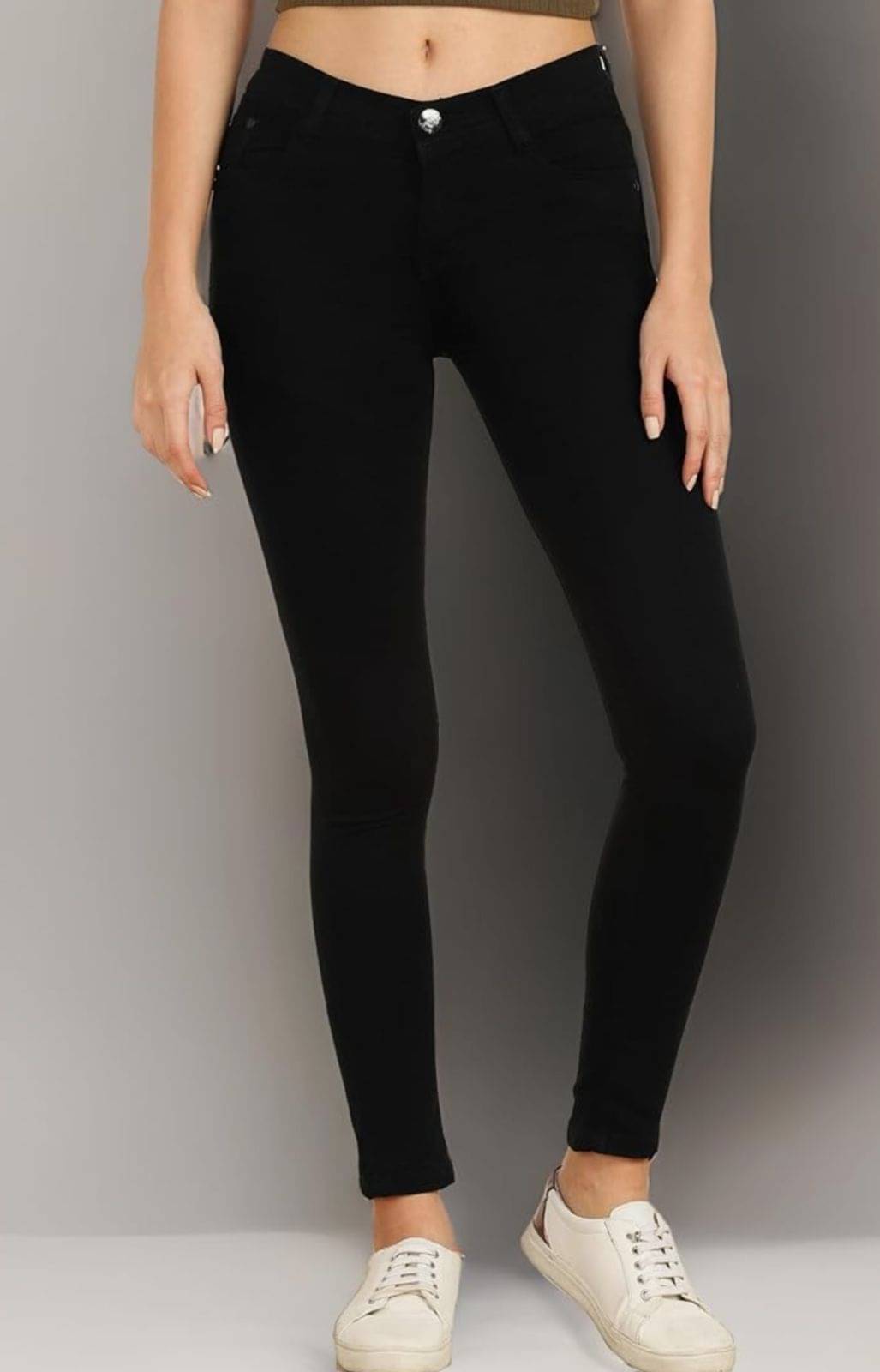     			AD Fashion Women's Skinny Fit High-Rise Jeans ( Black )