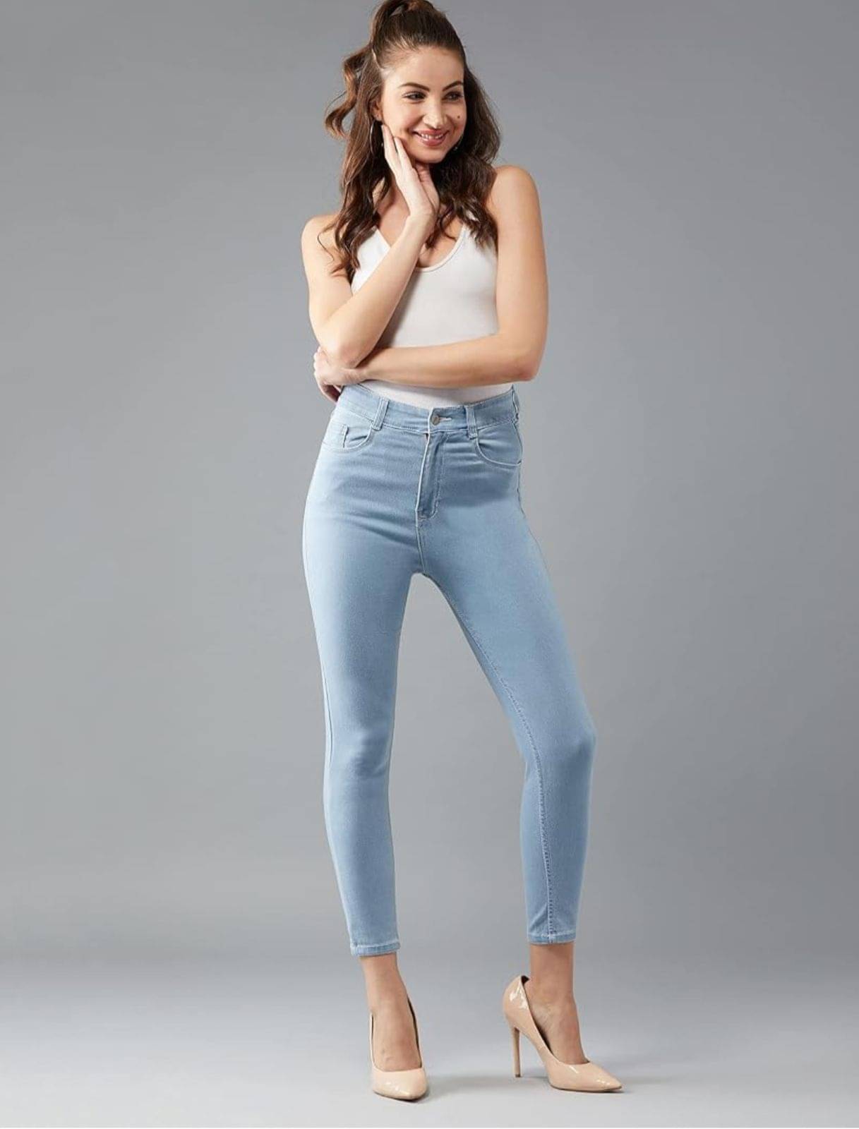     			AD Fashion Women's Skinny Fit High-Rise Jeans ( Blue )