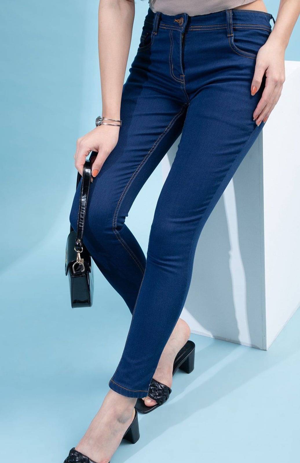    			AD Fashion Women's Skinny Fit High-Rise Jeans ( Dark Blue )